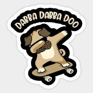 Dabbing Dog Pug Skate Sticker